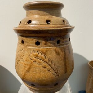 pottery garlic keeper