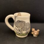 painted pottery mug