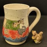 painted pottery mug