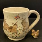 painted pottery soup mug