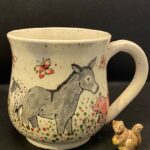 painted pottery soup mug