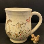 painted pottery soup mug