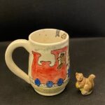 painted pottery mug