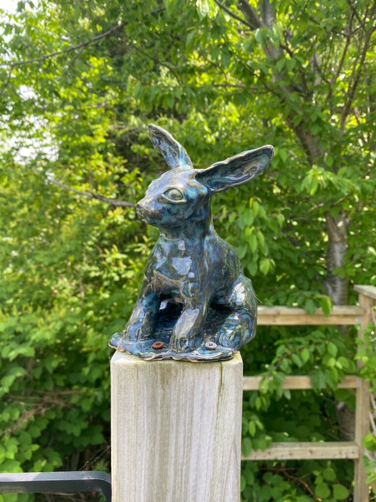 bunny figurine for outside decoration